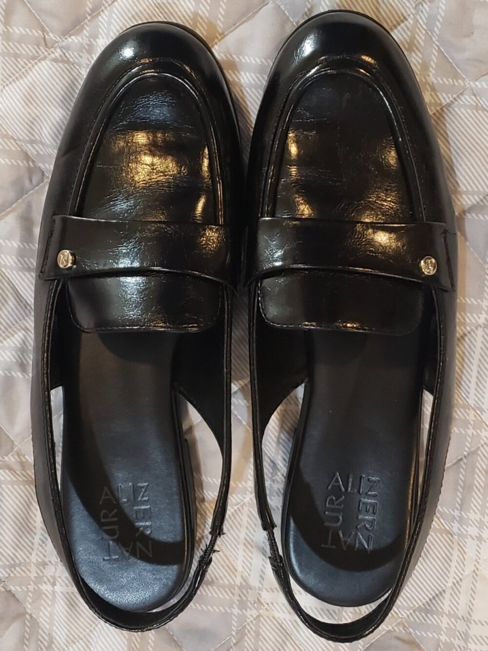 Naturalizer Black Milo-Sling Slingback Flats Size 9.5M